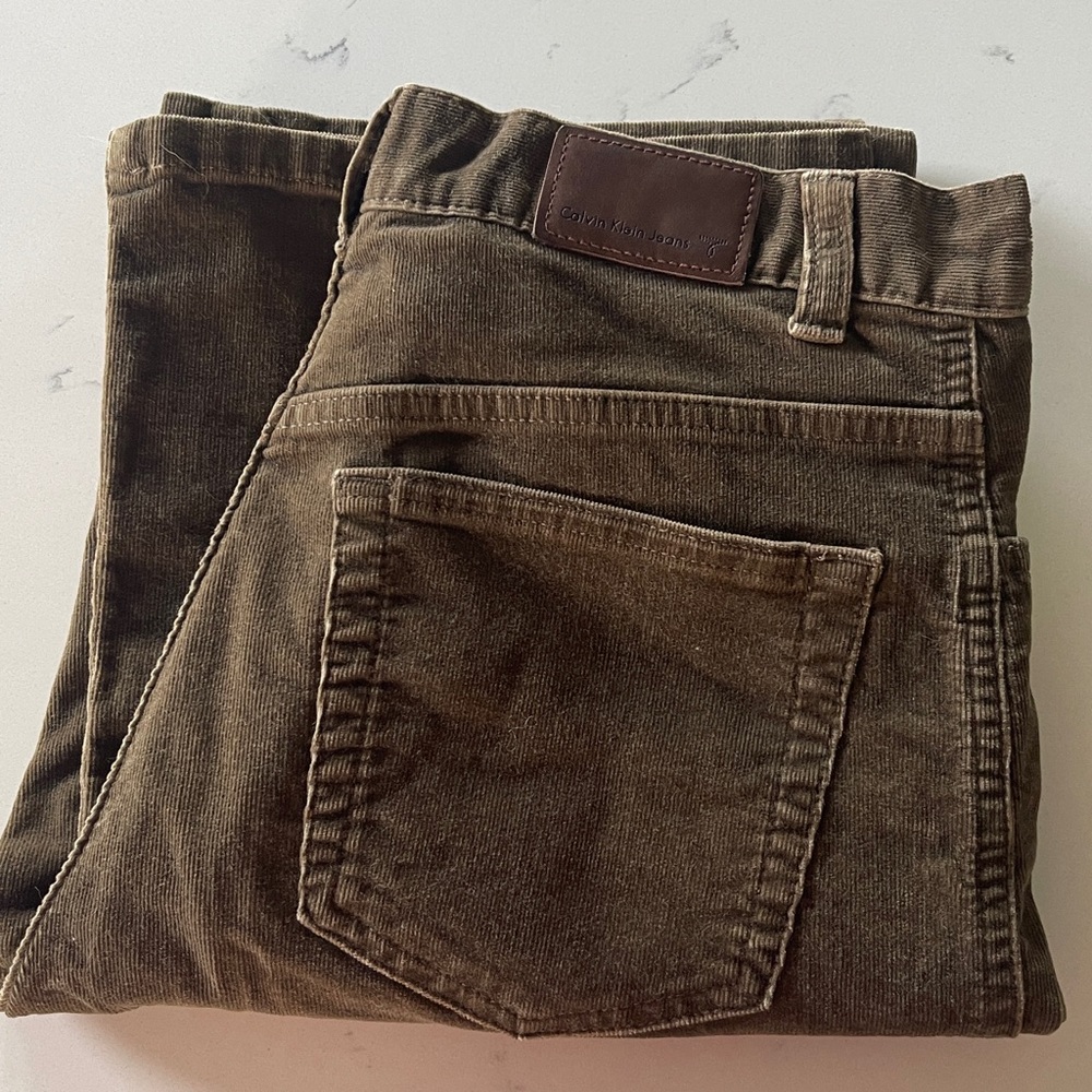 Calvin Klein Jeans Olive-Brown Corduroy Pants